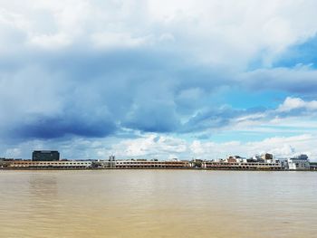 View of sea against cloudy sky