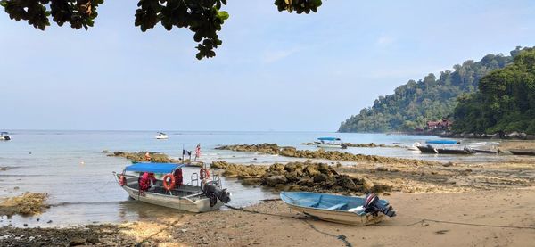 Scenic view of beach against sky