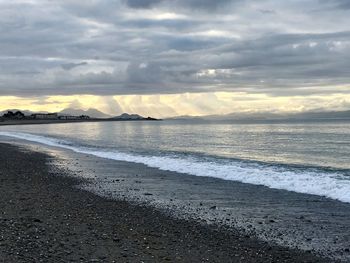 Scenic view of beach against sky