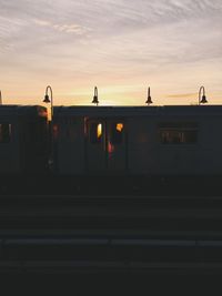 View of built structure at sunset