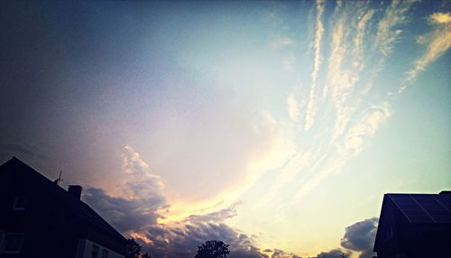 Low angle view of buildings against sky