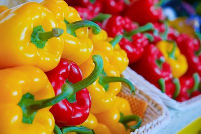 Close-up of bell peppers for sale