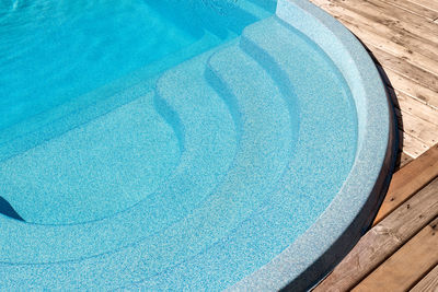 High angle view of food in swimming pool