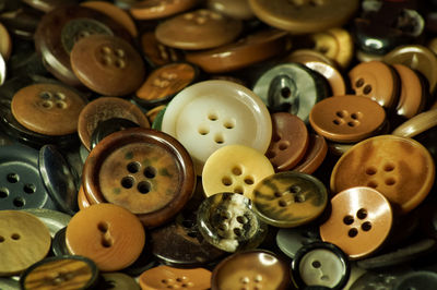 Full frame shot of various buttons