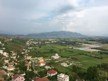 Aerial view of village