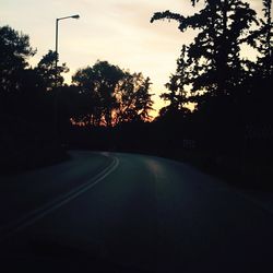 Road passing through forest