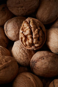 Full frame shot of walnuts