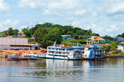 Colourful little town on the banks of the amazon river, pará state, brazil