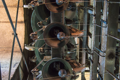 Close-up of old machinery in factory