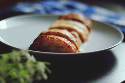 Close-up of bread in plate