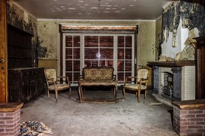 Chairs and tables in building