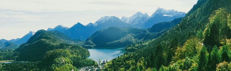 Panoramic view of mountains against sky