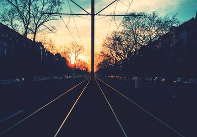 Railroad track at sunset