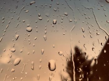 Full frame shot of wet glass window