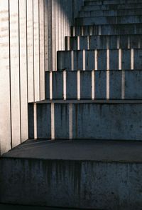 Low angle view of shadow on staircase