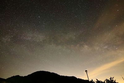 Low angle view of star field at dusk