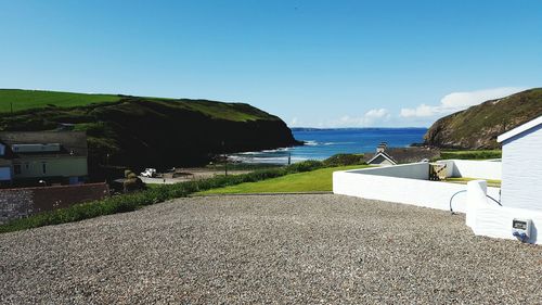 Scenic view of sea and cliffs at pembrokeshire coast national park