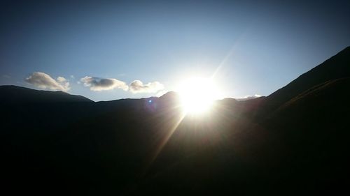 Scenic view of silhouette mountain against sky