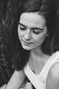 Close-up portrait of young woman