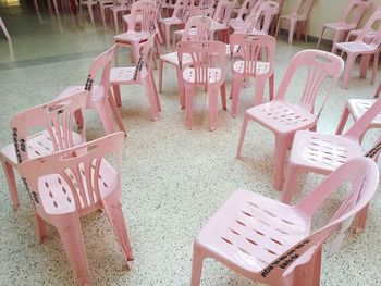 High angle view of text on table