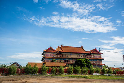 Exterior of building against blue sky