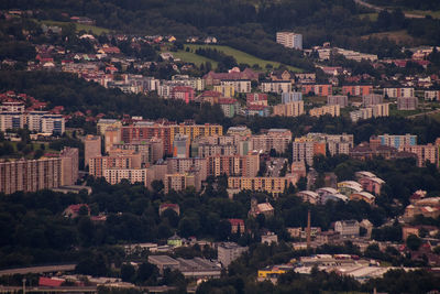 High angle view of townscape against buildings