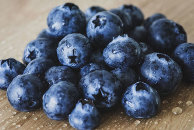 High angle view of fruits on table