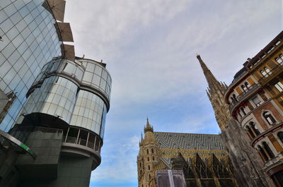 Low angle view of buildings against sky