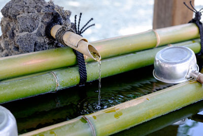 Close-up of japanese fountain