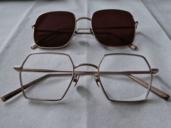 Close-up of sunglasses on table