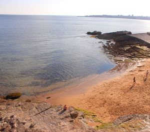 High angle view of beach against sky