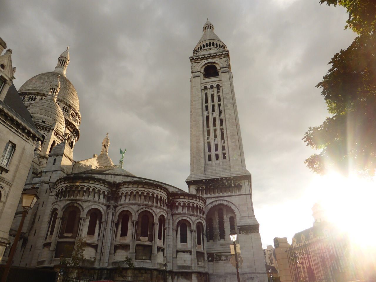 LOW ANGLE VIEW OF CHURCH AT SUNSET