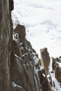 Frozen rocks during winter