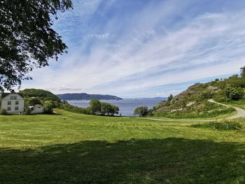 Scenic view of field against sky