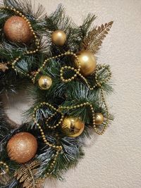 Christmas decorations on table