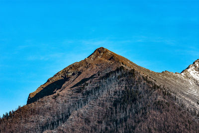 Low angle view of rock formation against sky