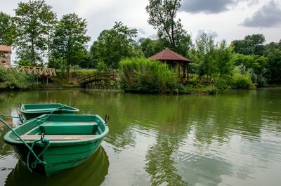 View of boats in lake