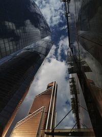 Low angle view of modern buildings against sky