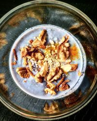 High angle view of breakfast in plate