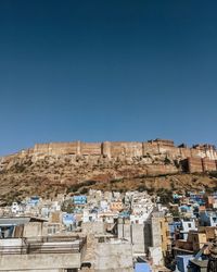 Buildings against blue sky