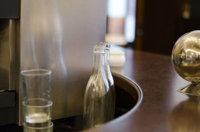 Close-up of wine glass on table