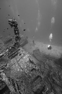 Shipwreck in sea