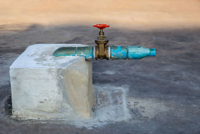 Close-up of water flowing from pipe