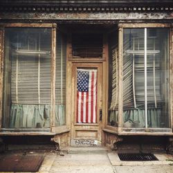 Closed door of old building