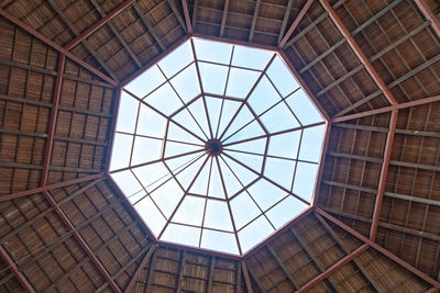 Low angle view of spiral ceiling