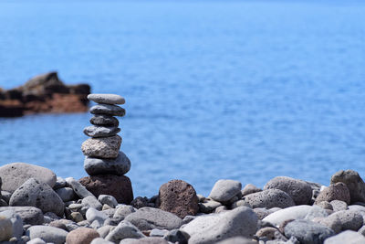 Stack of stones on beach