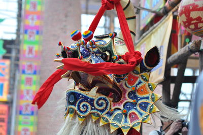 Close-up of carousel in amusement park