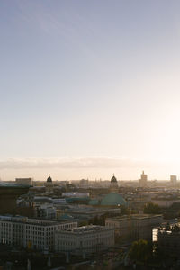 High angle view of buildings in city