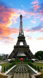 View of tower against cloudy sky