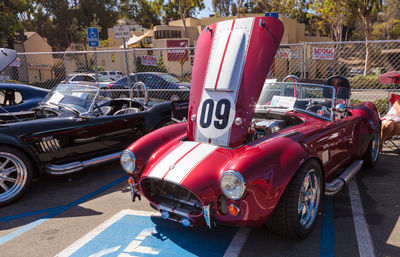 Vintage car on road